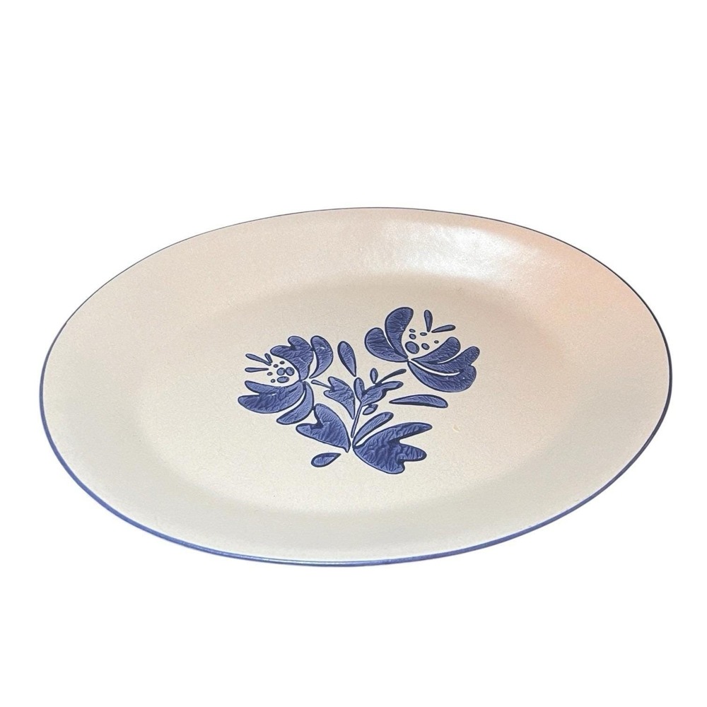 Pfaltzgraff Yorktowne Large 14" Oval Serving Platter #16 Blue White Vintage - Picture 3 of 10